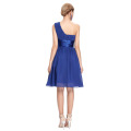 Grace Karin nuevo modelo Niza un hombro gasa corto azul vestido de baile patrones CL4106-3 #